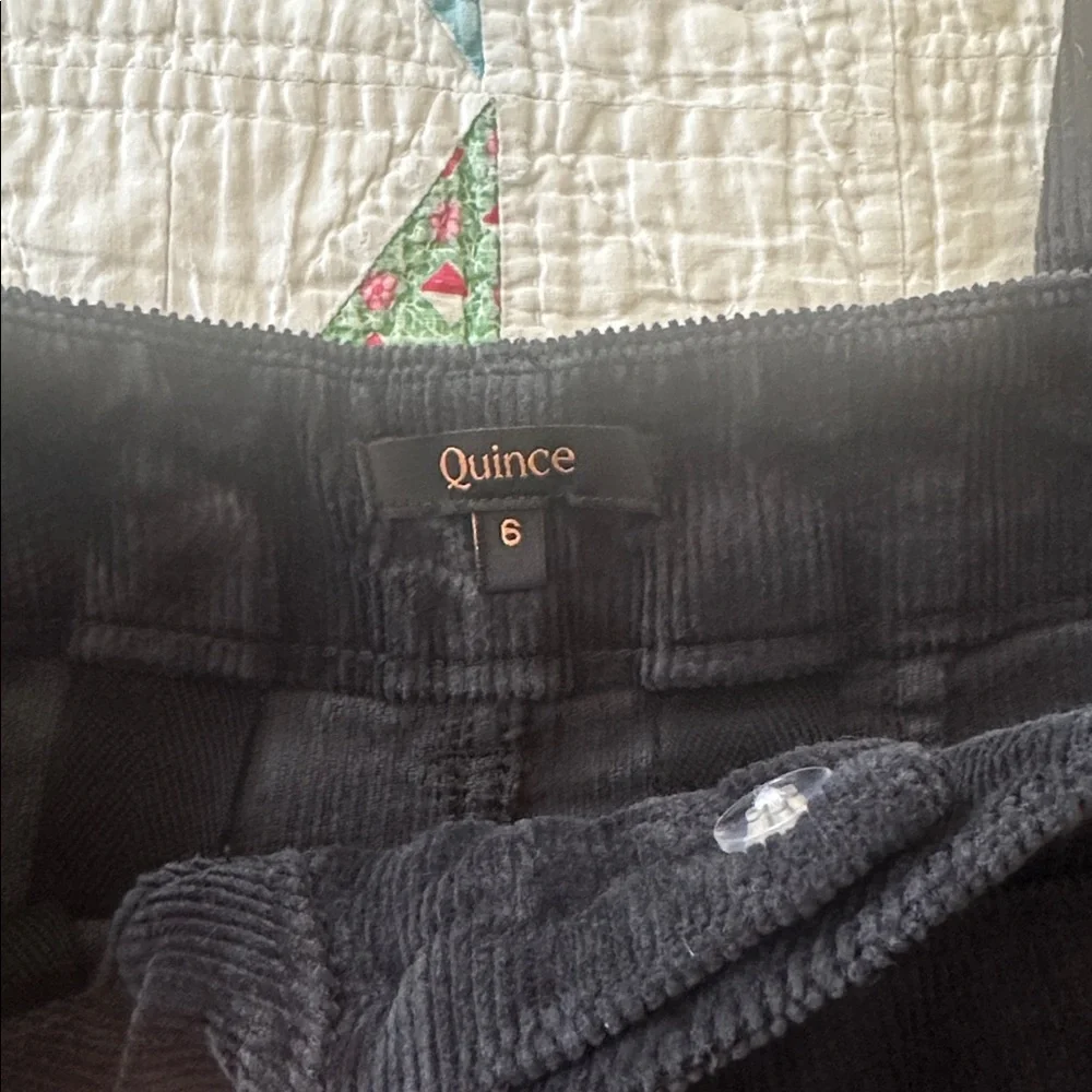 Quince Black Corduroy Cropped Trousers - Picture 3 of 4